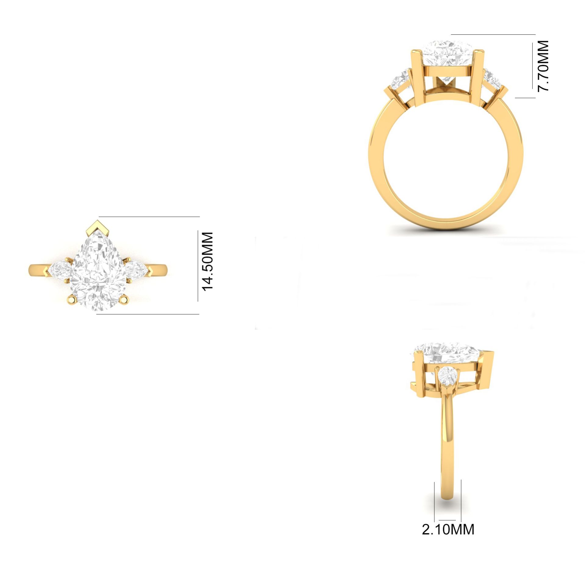 Pear Cut Three Stone M...