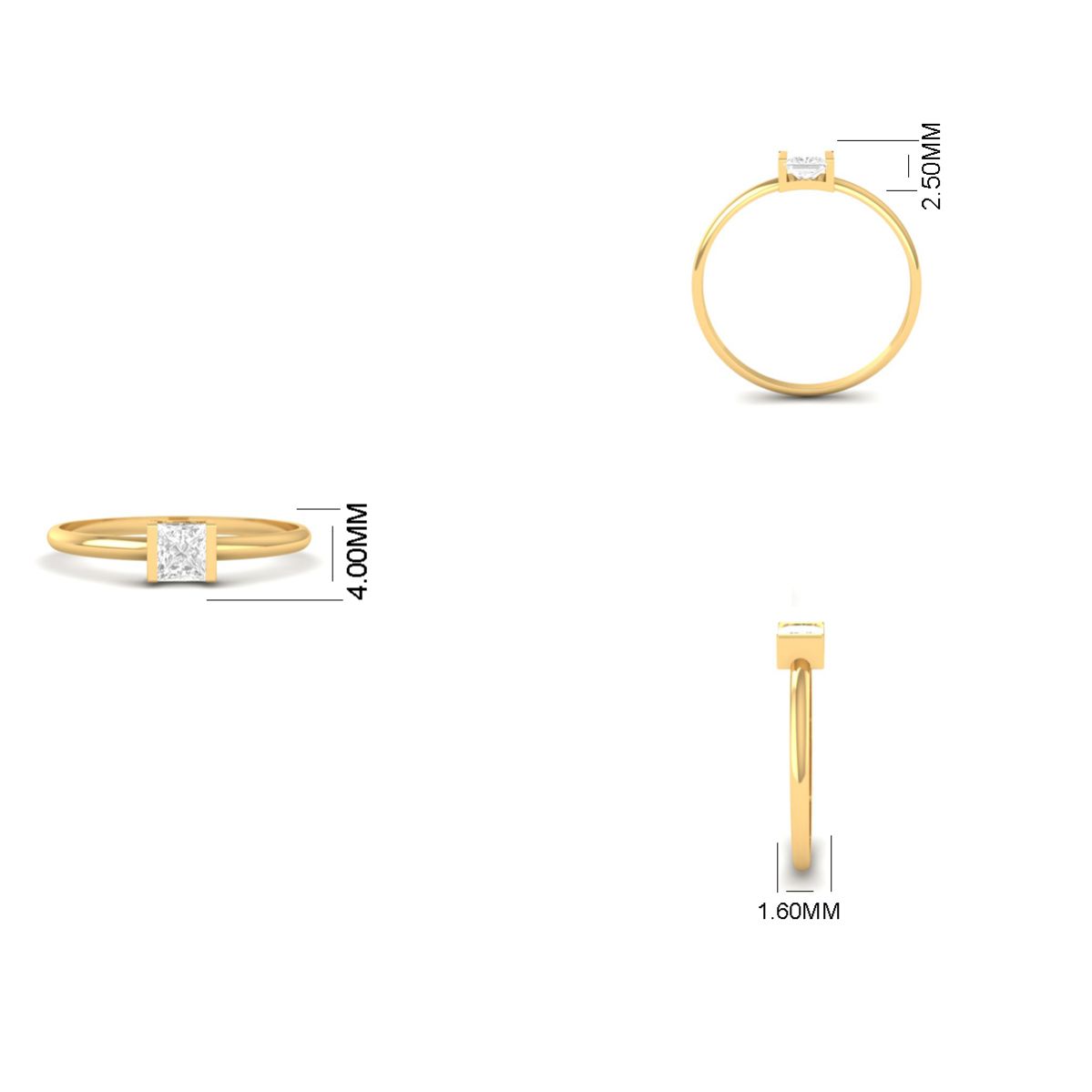 Princess Cut Solitaire...