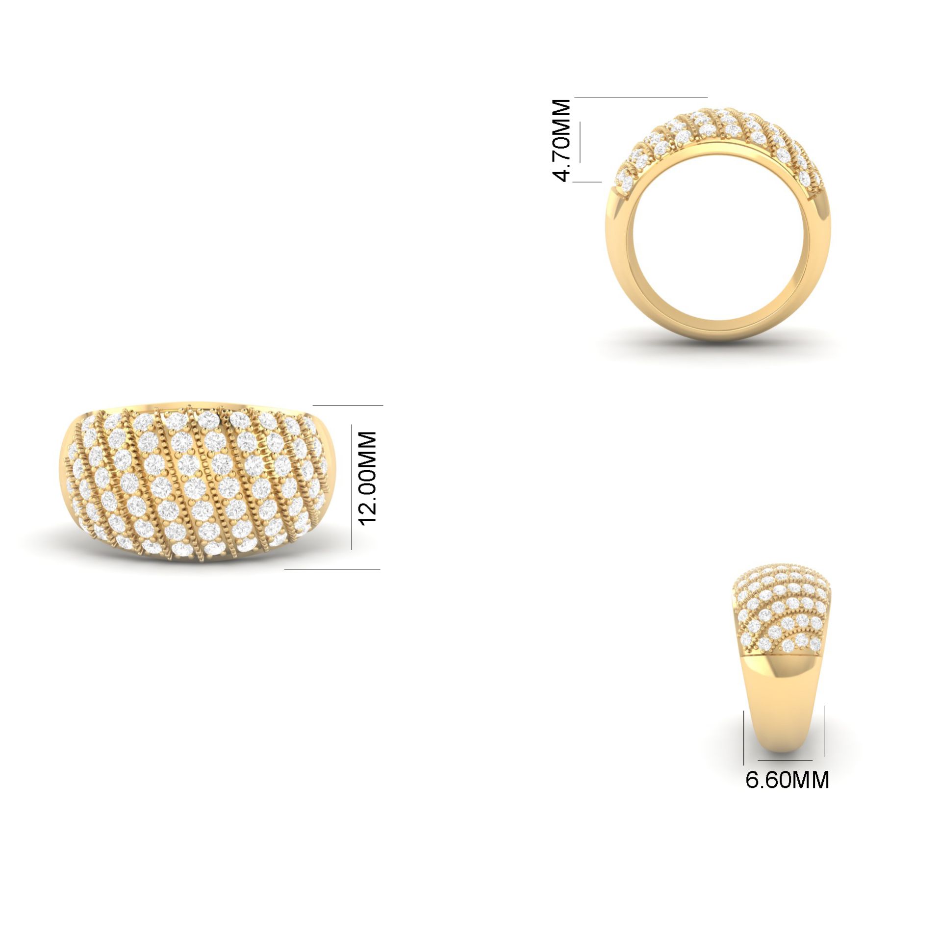 Round Cut Bold Dome Pa...