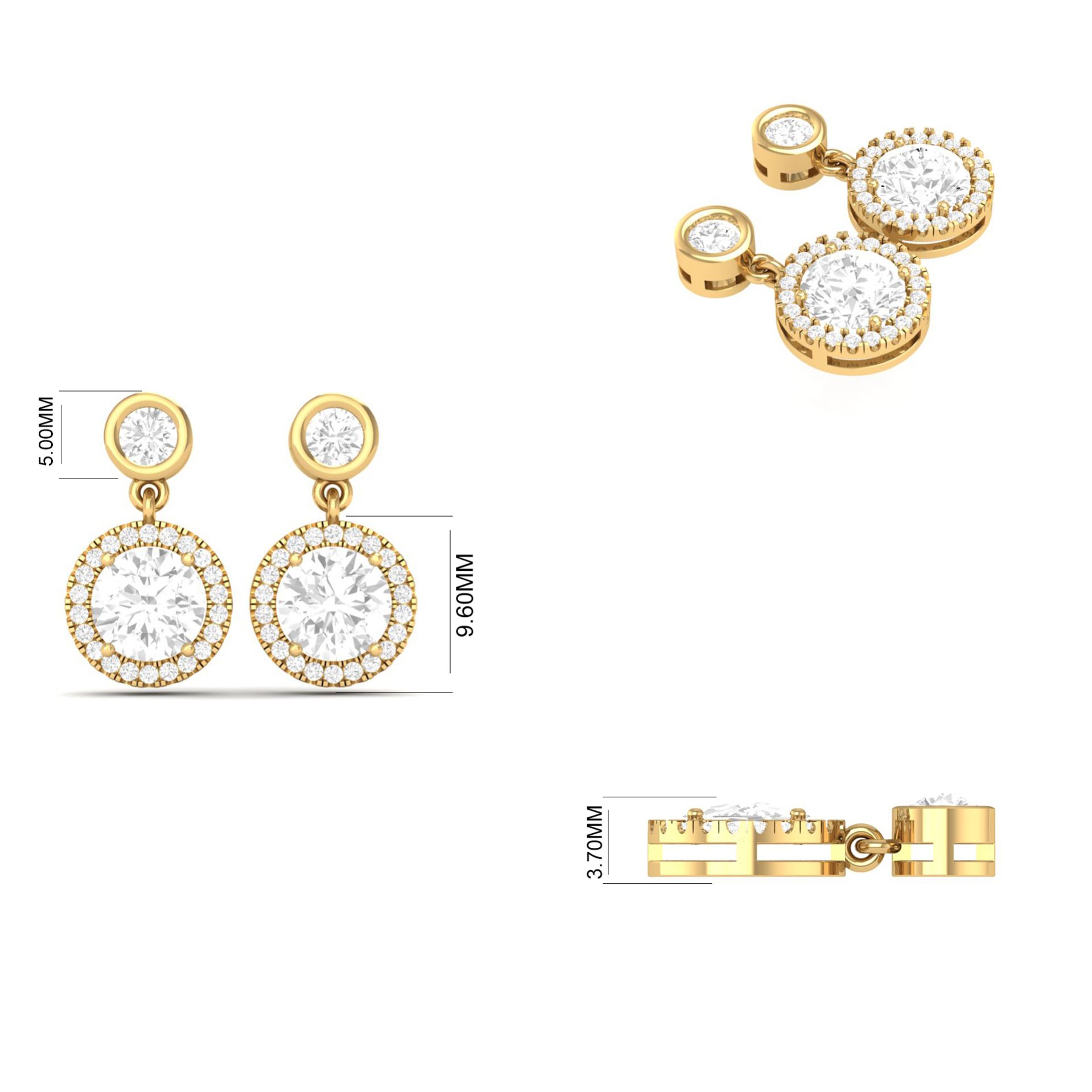 Round Cut Moissanite D...