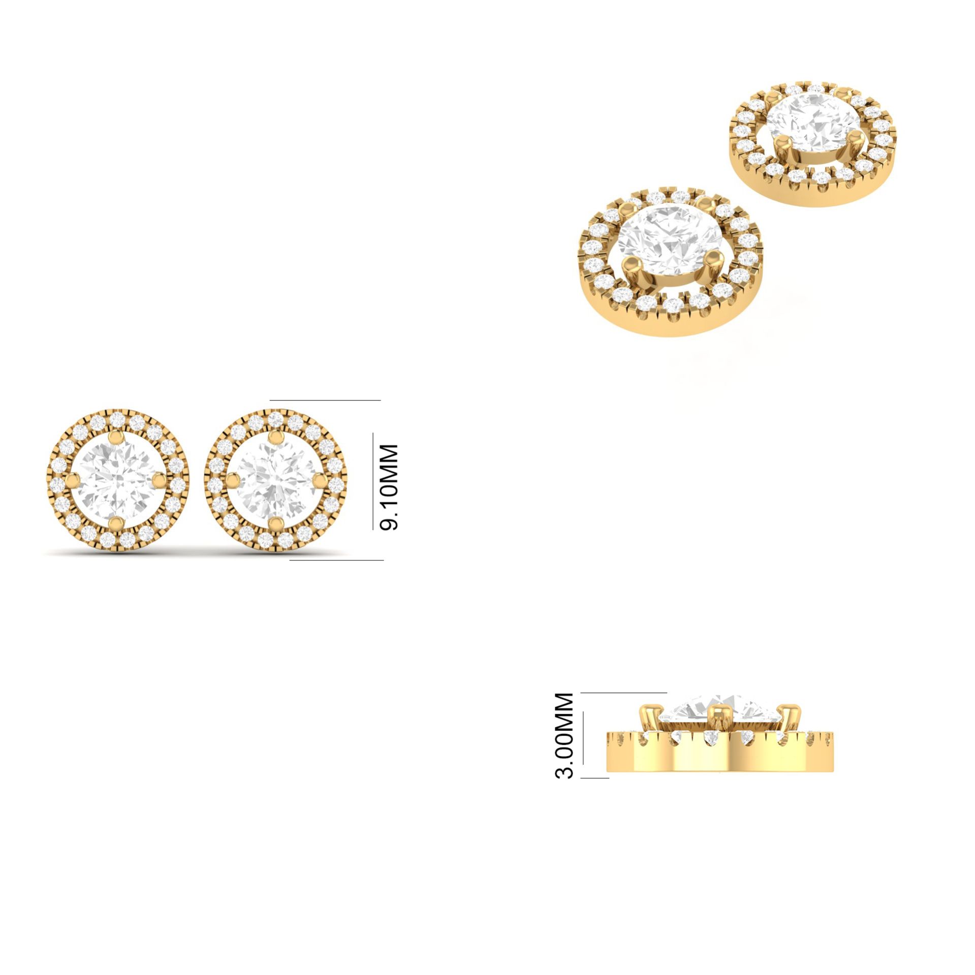 Emerald Moissanite Stu...