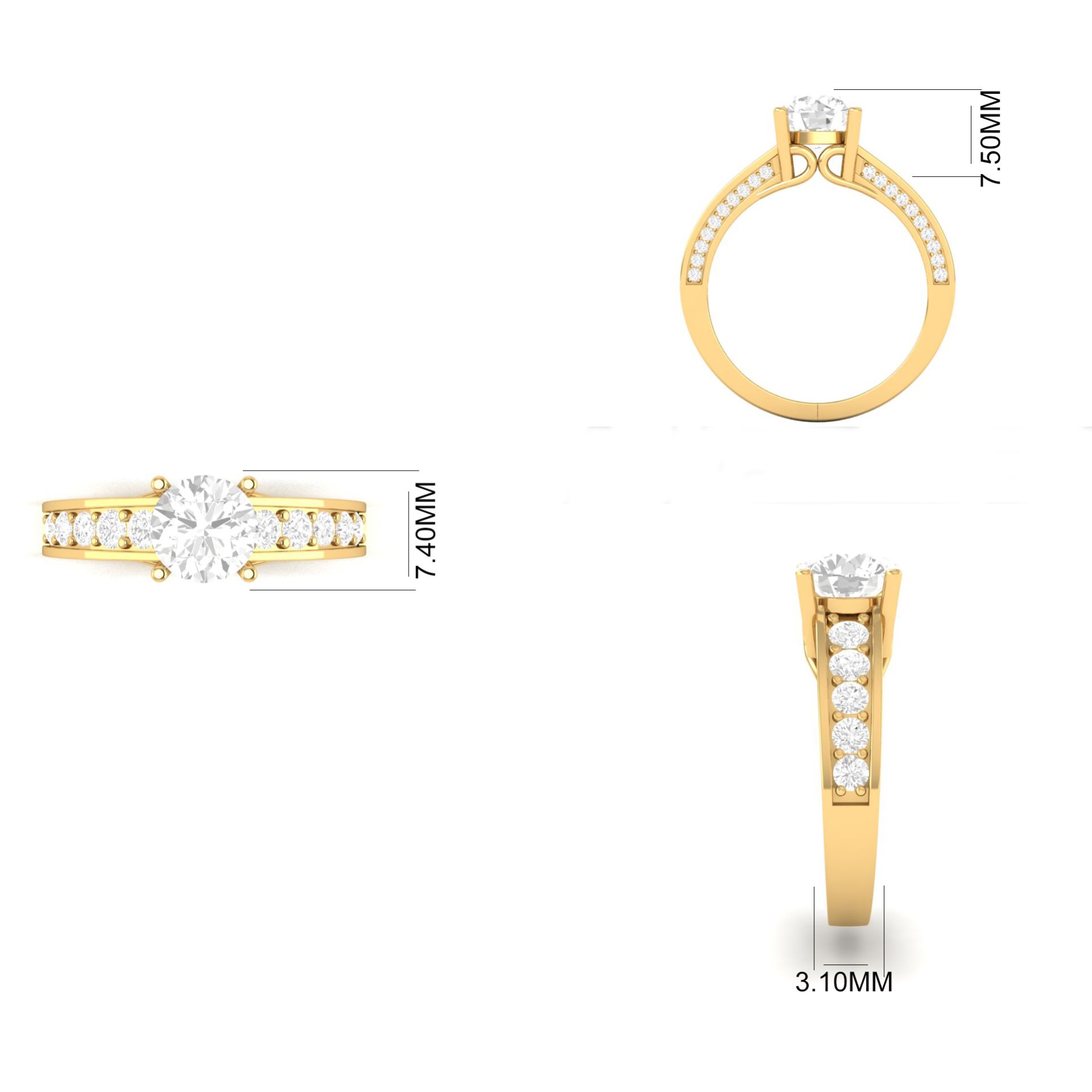 Round Cut Solitaire Wi...