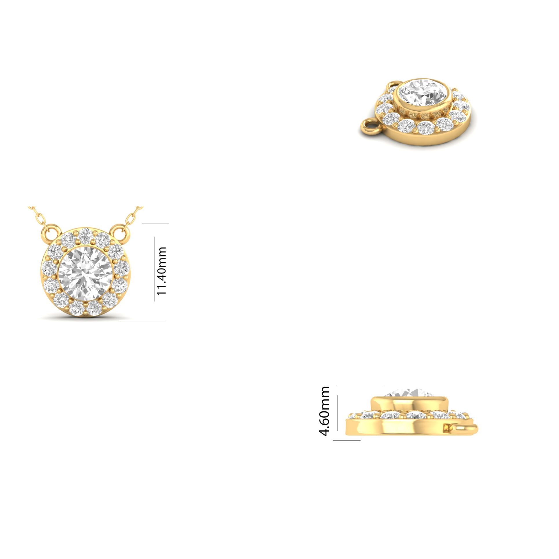 Round Halo Diamond Pen...