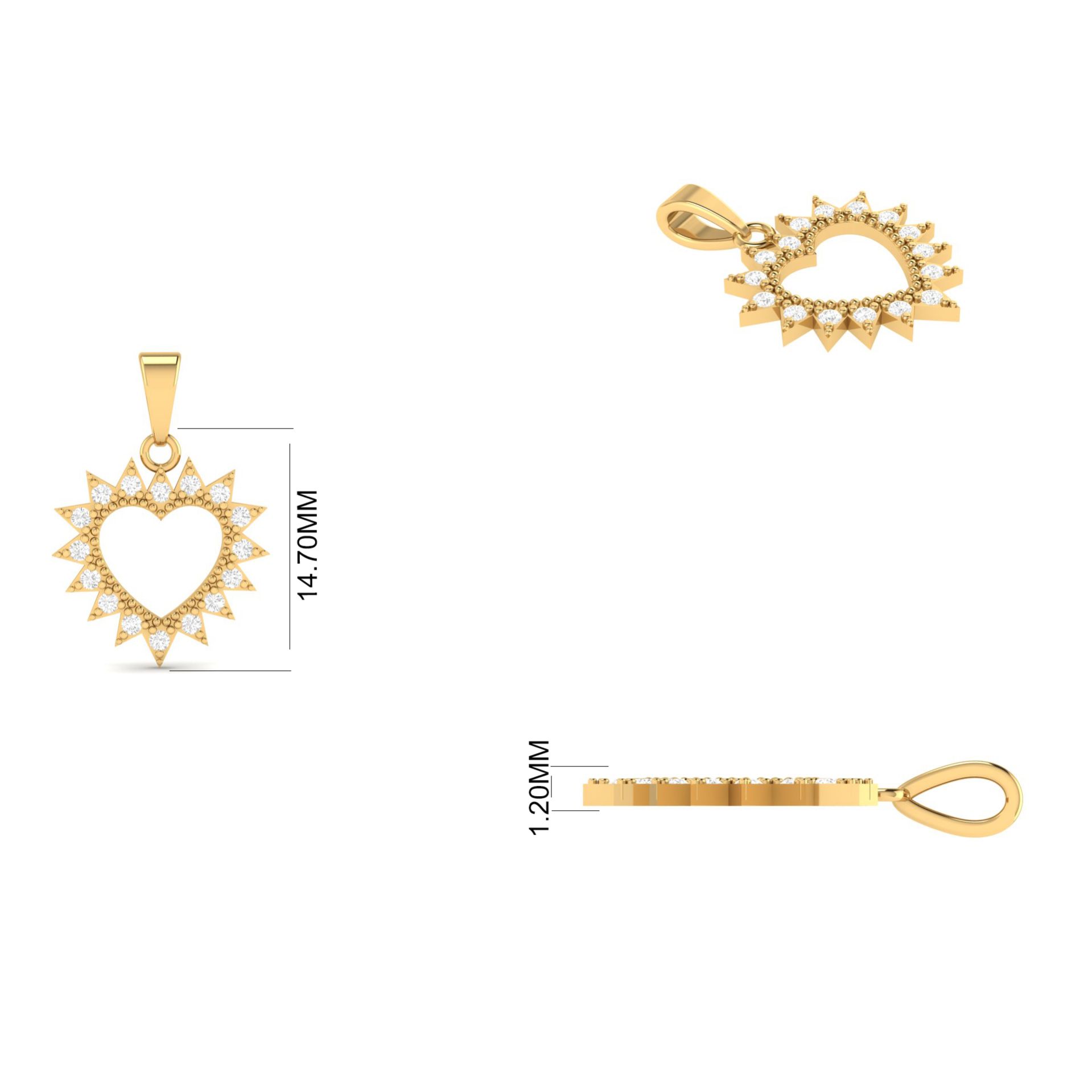 Sunburst Heart Pendant...