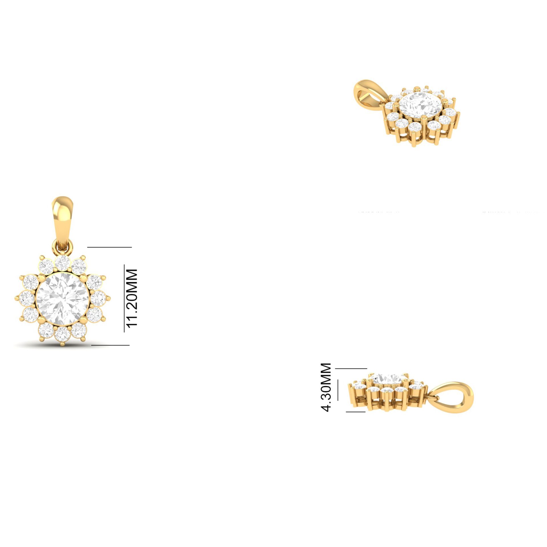 Sunflower Moissanite P...