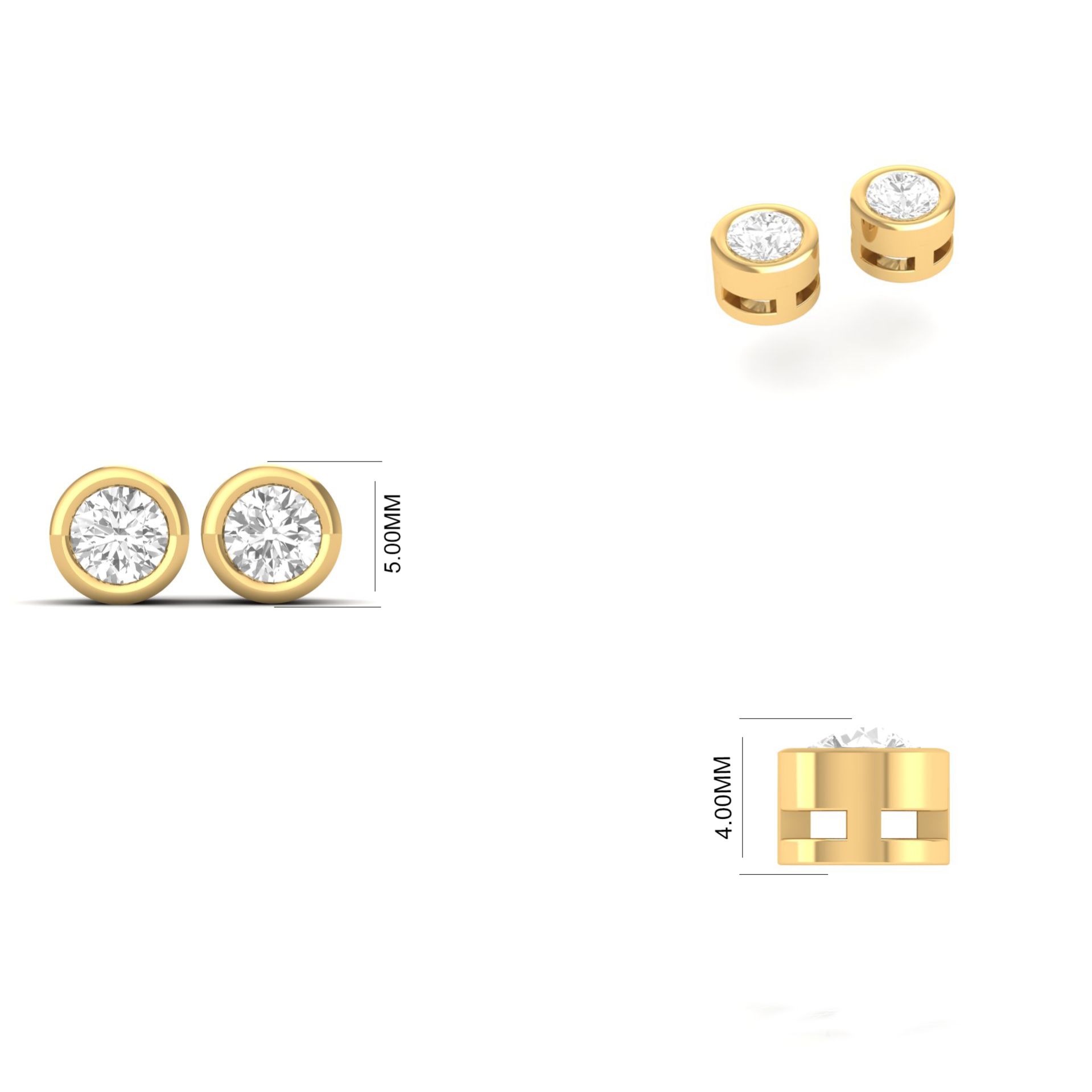 Bezel Set Round Cut Mo...