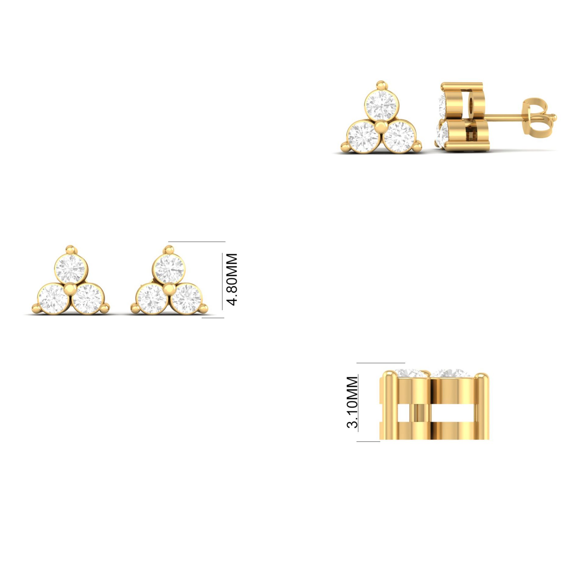 Dainty Three Stone Tri...