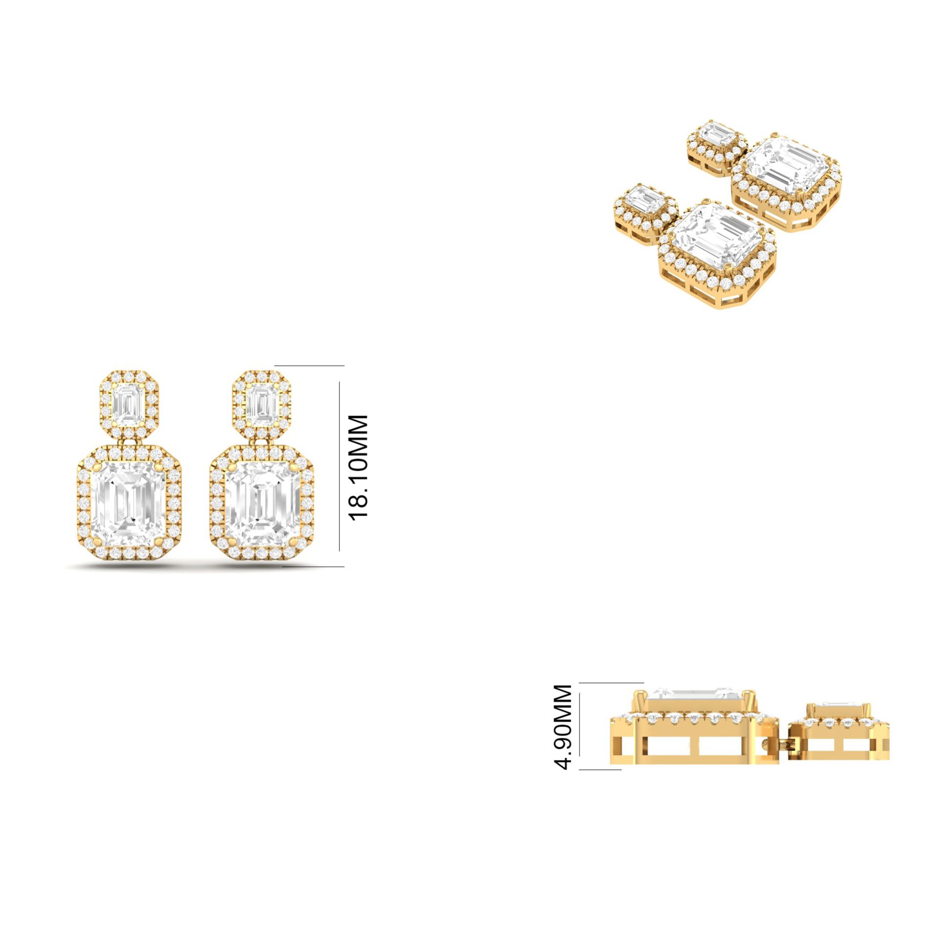 Double Halo Emerald Cu...