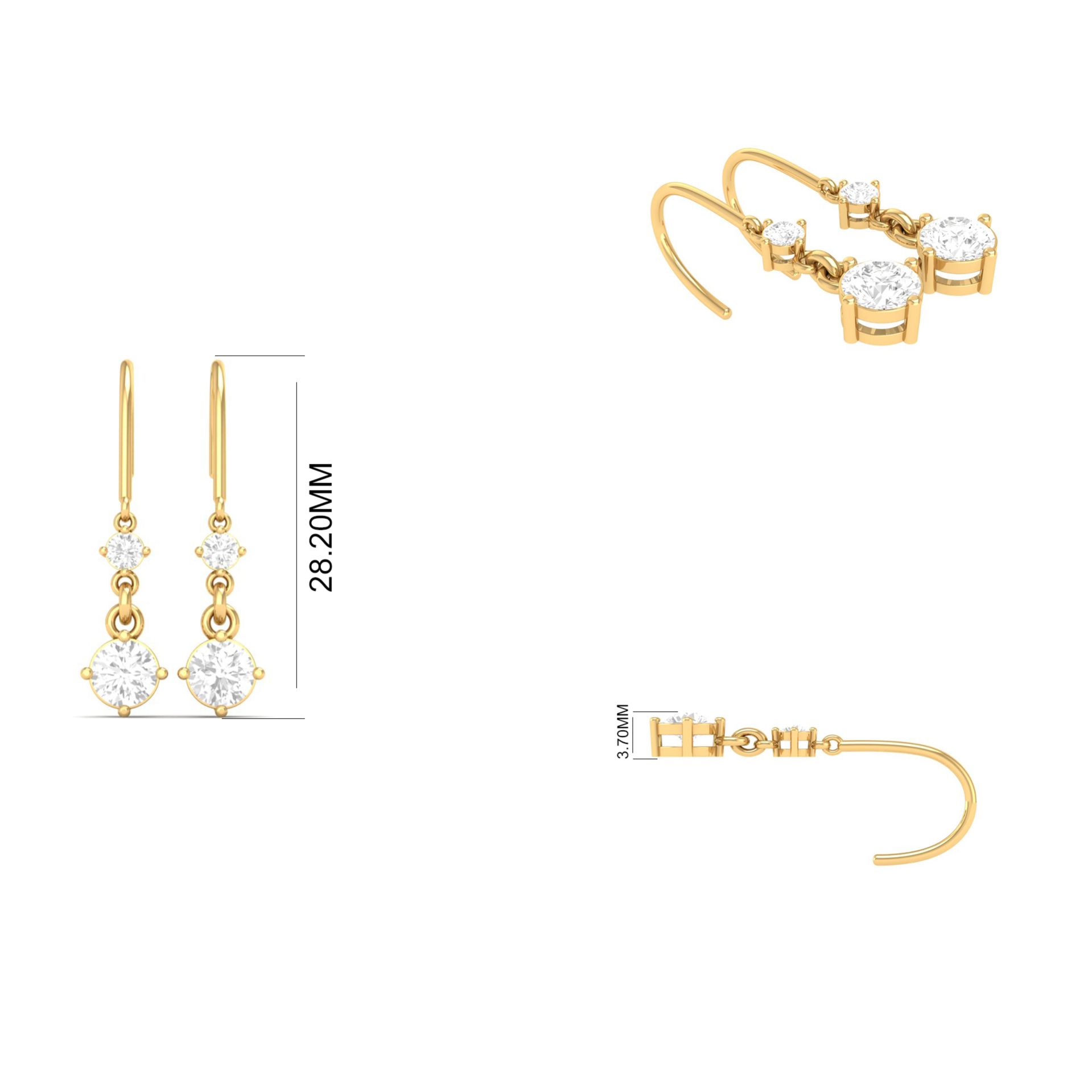 Moissanite Two Stone D...