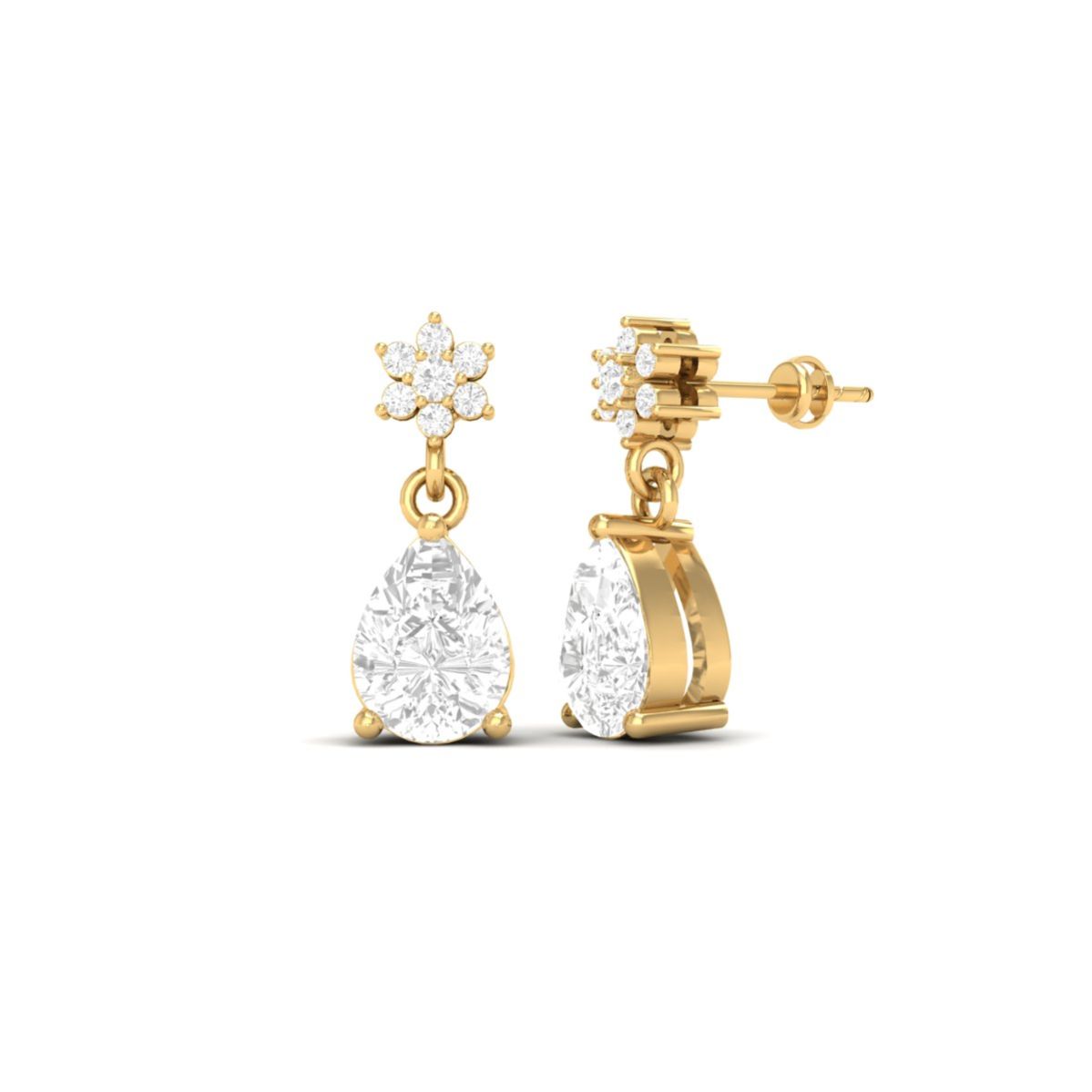 Floral Moissanite Drop...