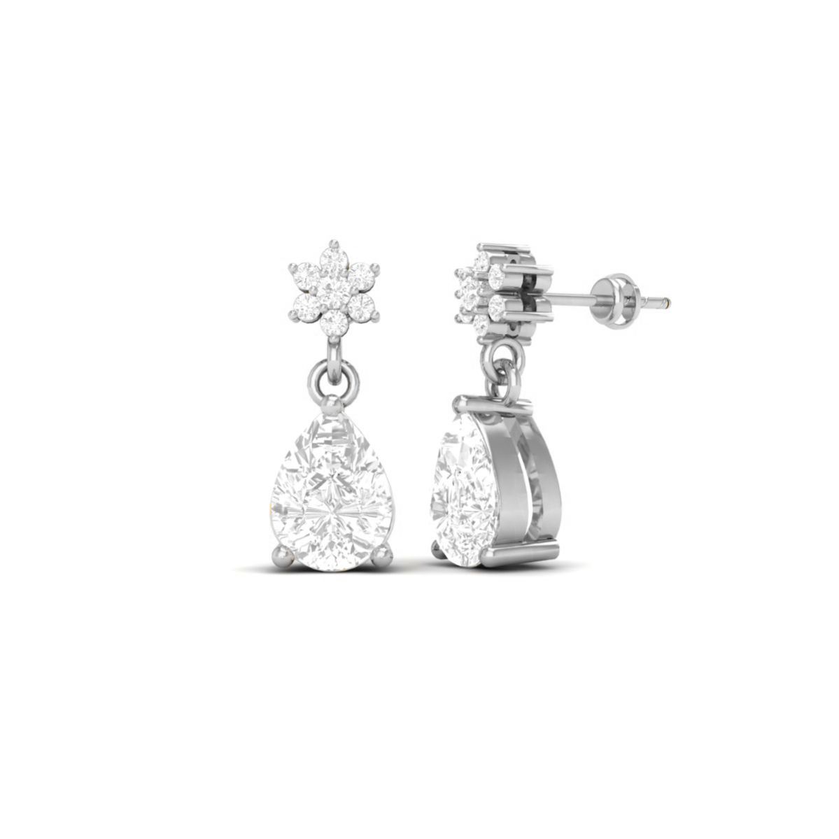 Floral Moissanite Drop...