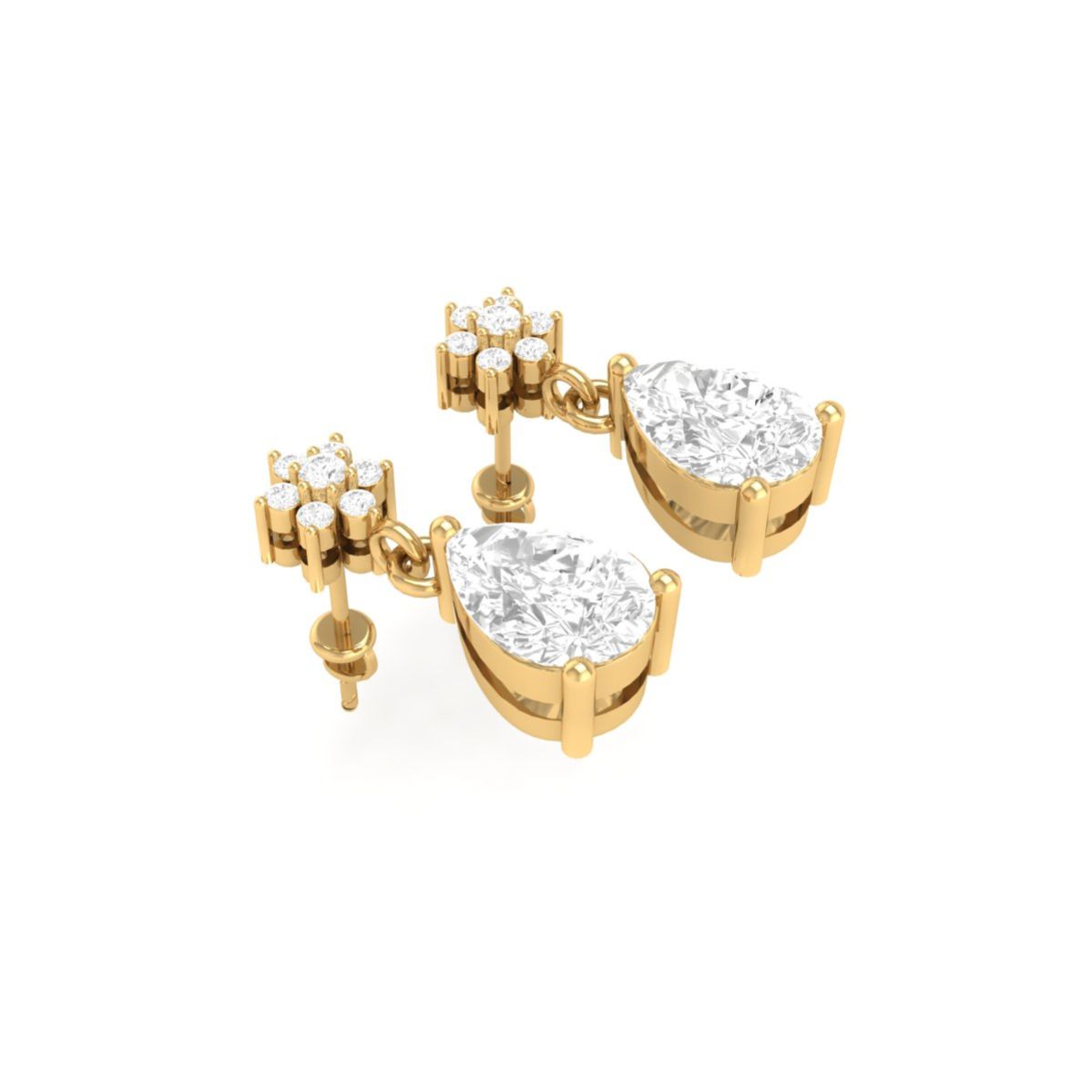 Floral Moissanite Drop...