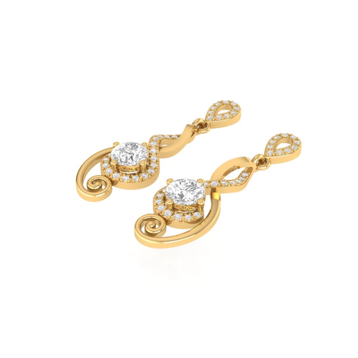 Moissanite Swirl Drop ...