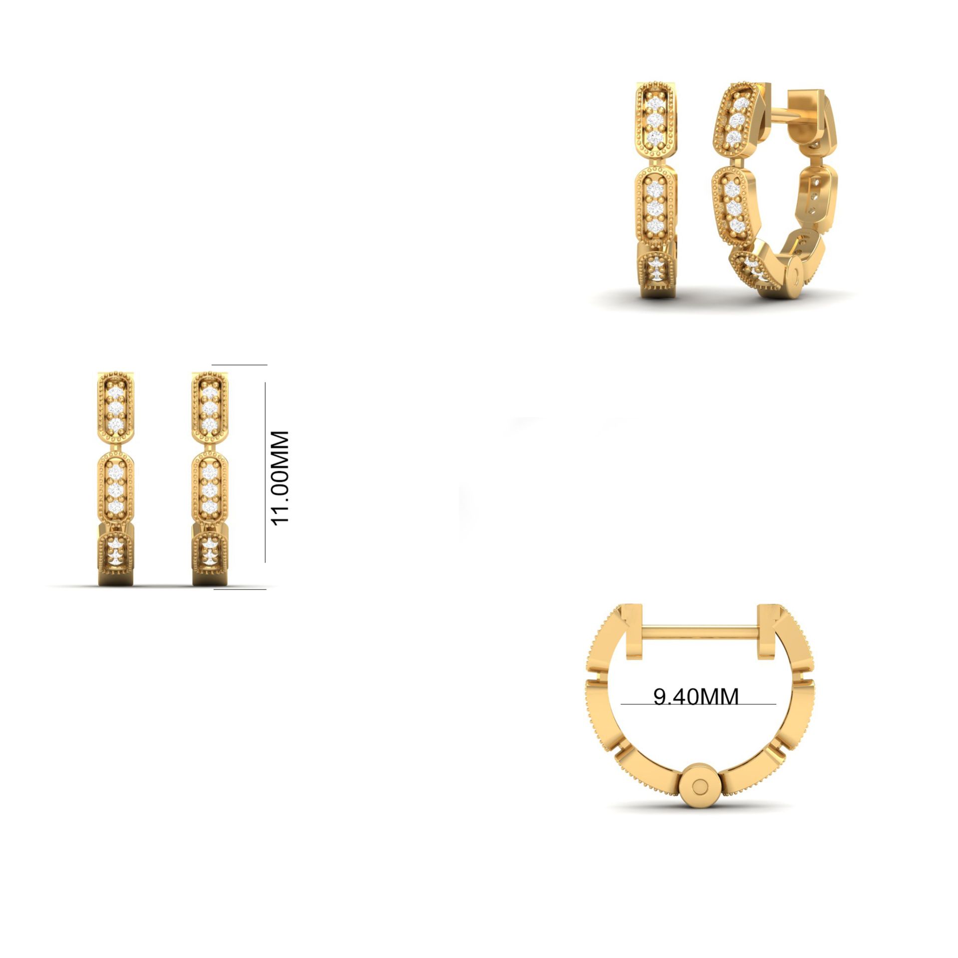 Moissanite Diamond Hoo...