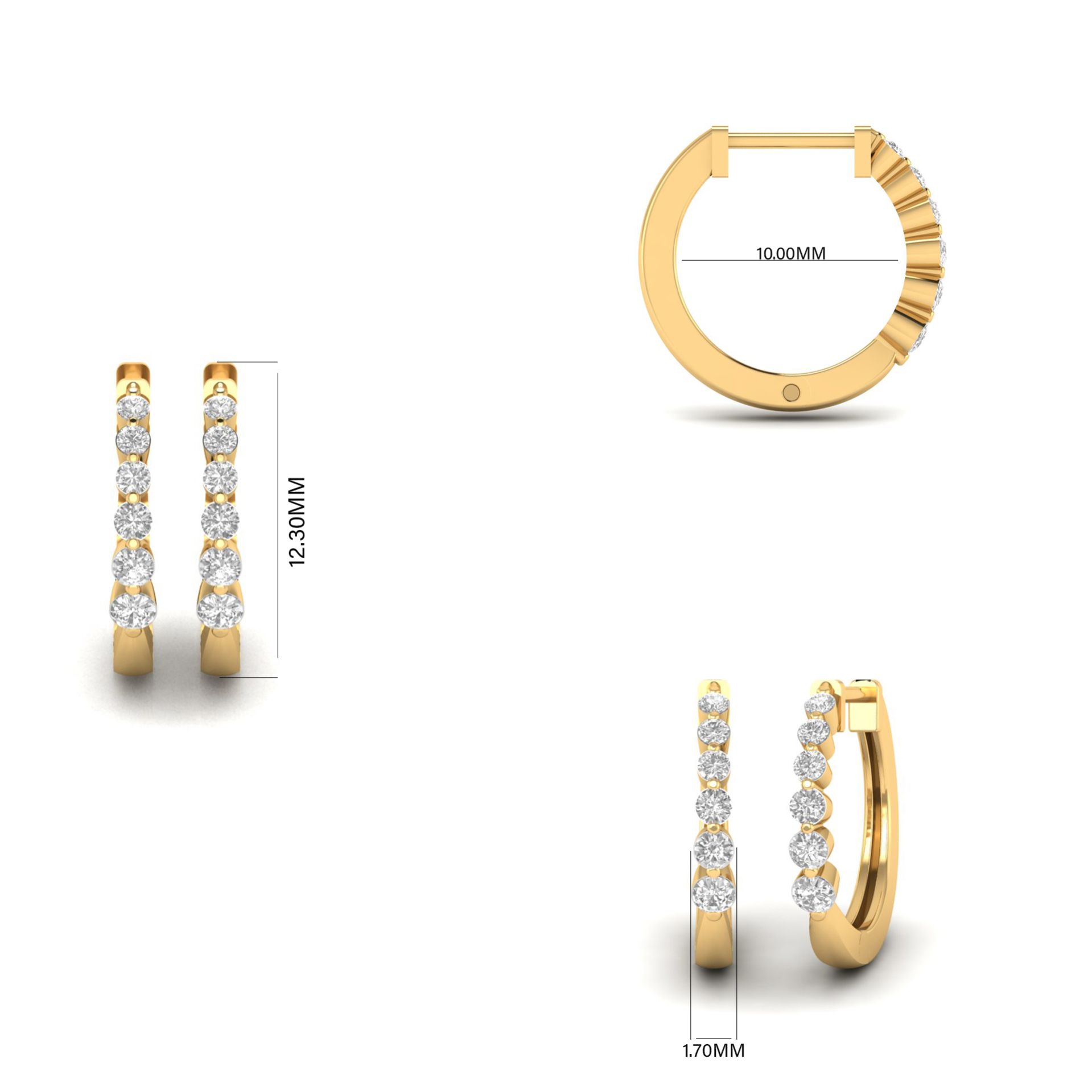 Moissanite Diamond Hoo...