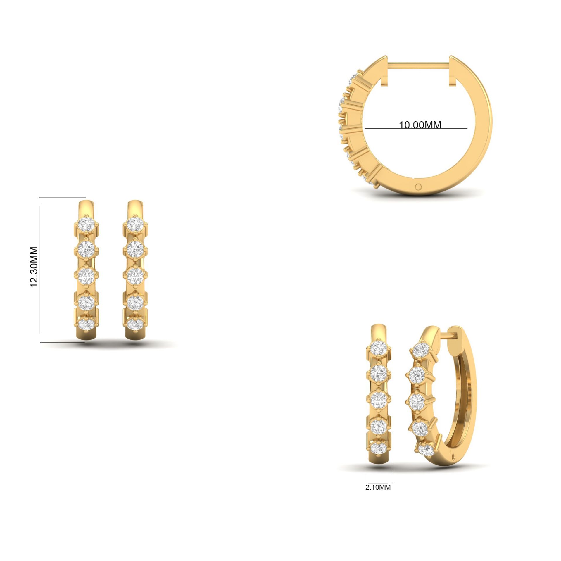 Moissanite Diamond Hoo...