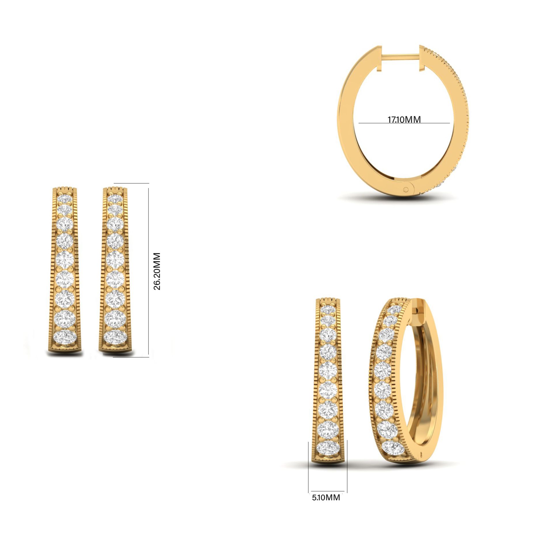 Moissanite Milgrain Ho...