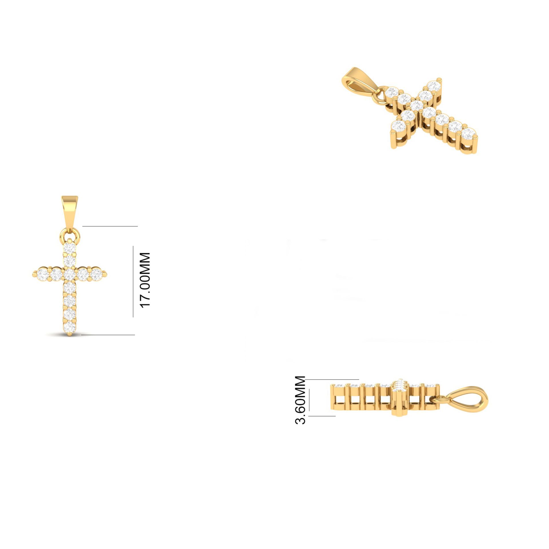 Moissanite Cross Penda...