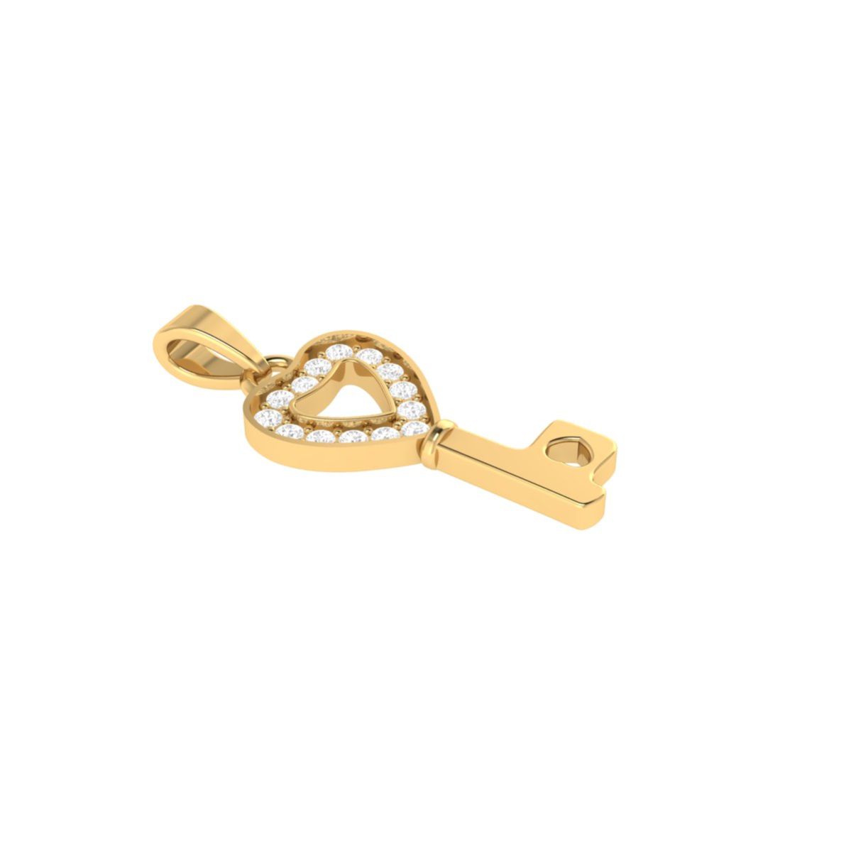Moissanite Heart Key P...