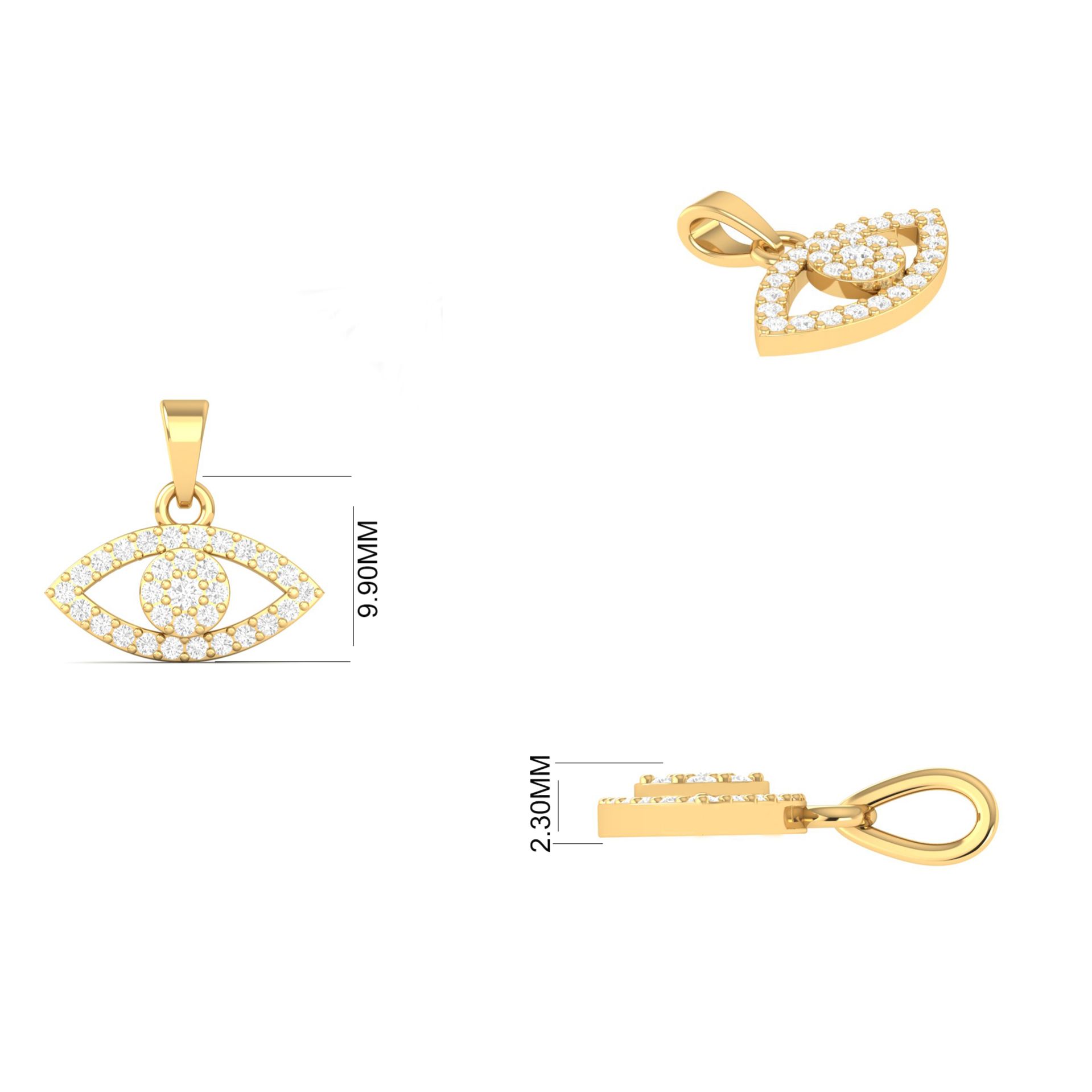 Evil Eye Moissanite Pe...