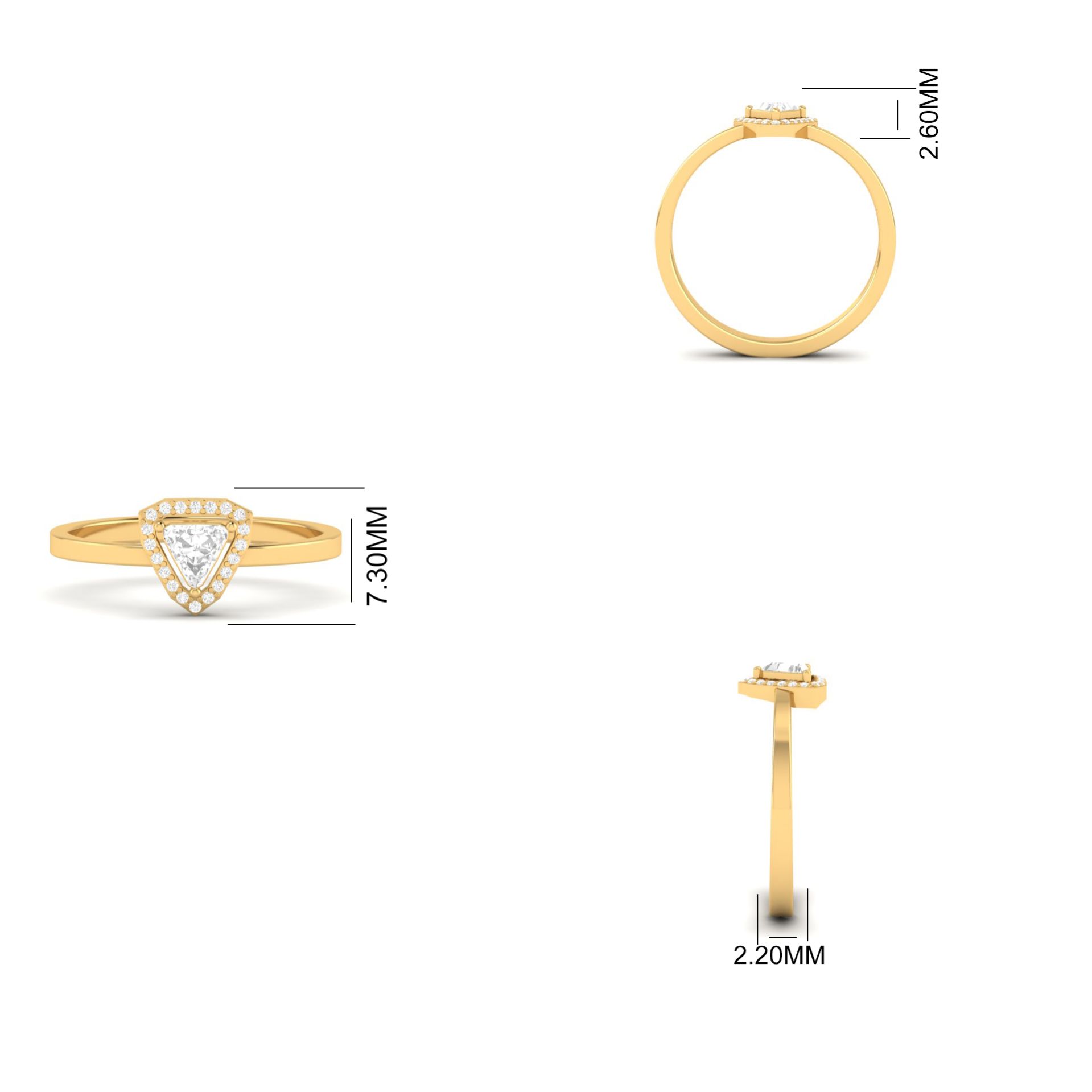 Trillion Cut Moissanit...