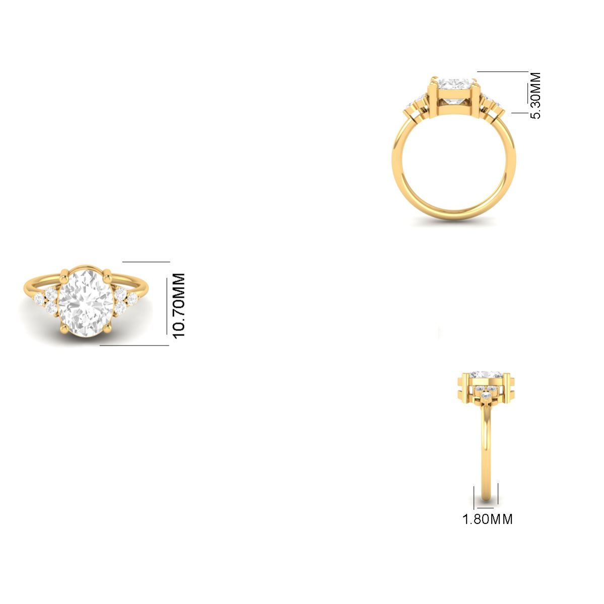 Women's Oval Round Cut...