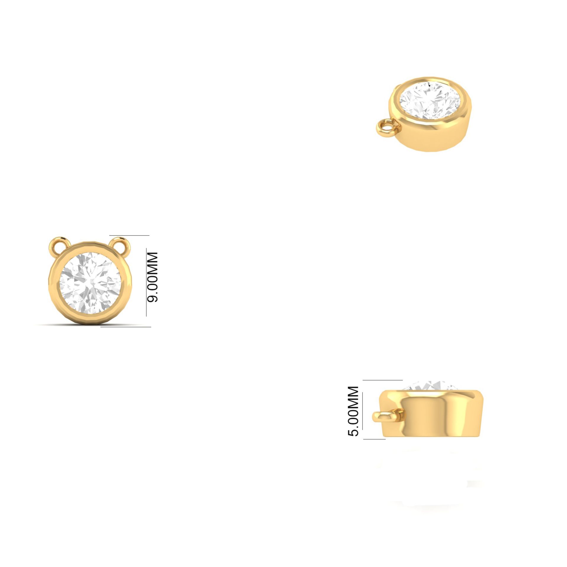 Bezel Set Round Moissa...