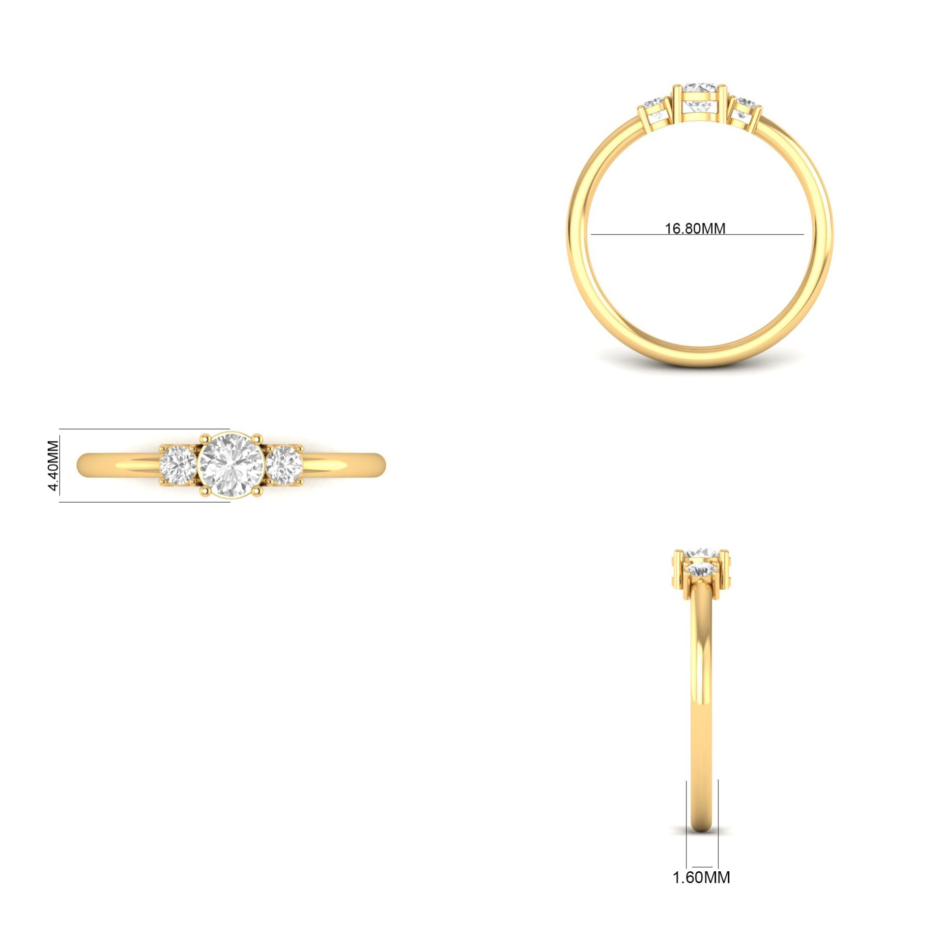 three stone Moissanite...