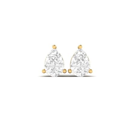 Pear Cut Moissanite Stud Earrings, Teardrop Solitaire Earrings, 18K Gold Over Sterling Silver, Dainty Elegant Earrings for Women