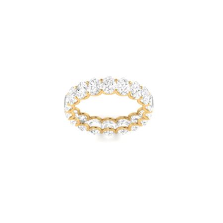 Full Eternity Anniversary Wedding Engagement Oval Cut Moissanite 925 Sterling Silver Band Ring