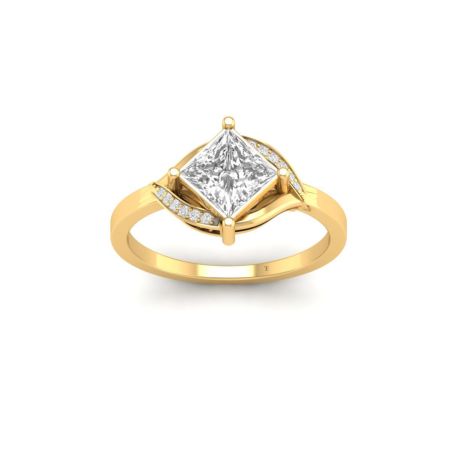 Princess Cut Moissanite Engagement Ladies 925 Sterling Silver Ring