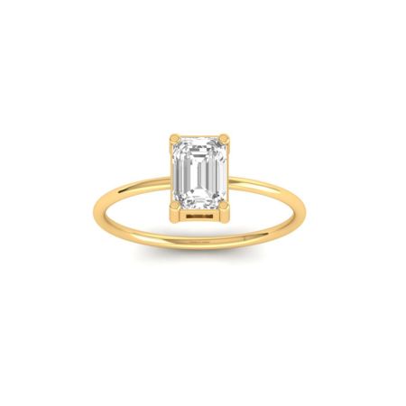Emerald Cut Solitaire Engagement Wedding Moissanite 925 Sterling Silver Ring