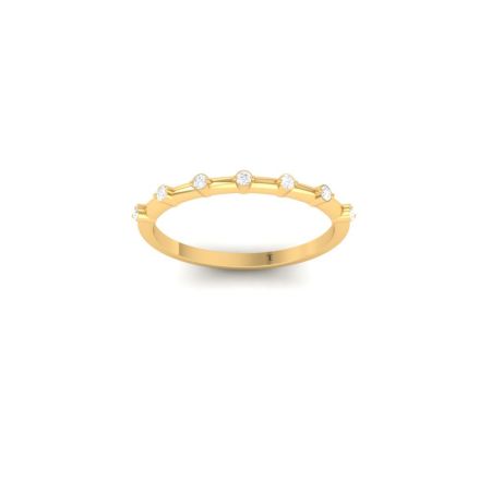 Dainty Moissanite Dot Band Ring 14K Yellow Gold Plated Ring for Women