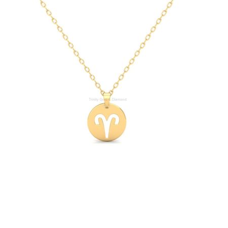Aries Zodiac Pendant Necklace for Women | 14K Gold Plated | Minimalist Horoscope Charm | Astrology Gift Jewelry