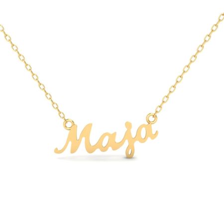 Personalized Gold Name Necklace, Custom Nameplate Necklace for Her, “Maja” Script Necklace, Dainty Jewelry Gift for Women