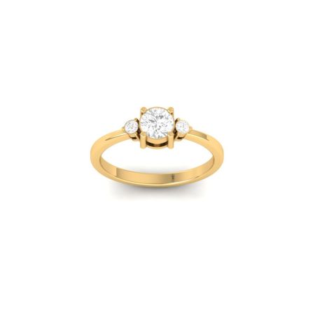 Engagement Three Stone Wedding Moissanite Round Cut 925 Sterling Silver Ring