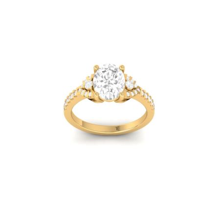 Engagement Women's Moissanite Oval Round Cut 925 Sterling Silver Ring