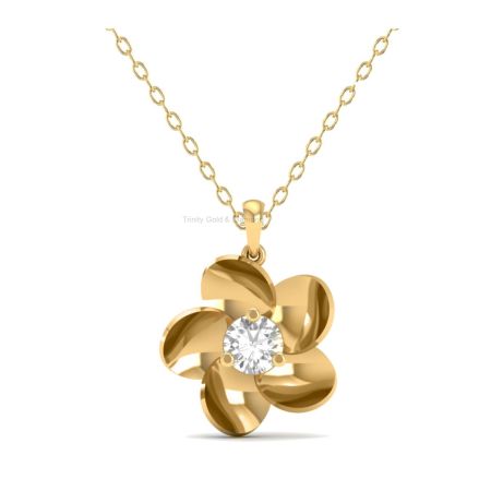 Floral Moissanite Pendant Necklace for Women | 14K Gold Plated | Dainty Flower Design | Elegant Gift Jewelry