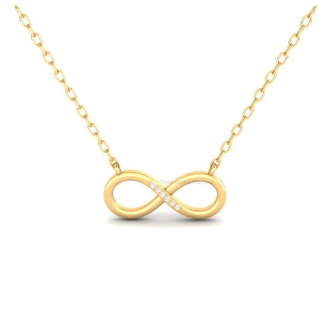 Infinity Moissanite Pendant Necklace 14K Gold Plated  Dainty Symbol of Forever  Elegant Gift for Her