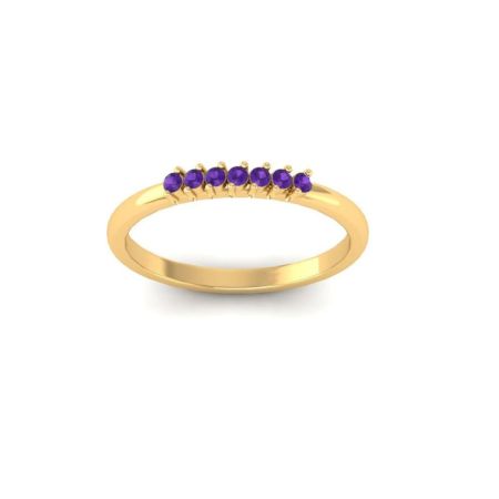 0.13CT Amethyst Dainty Wedding Ring in 18kt Gold Over Sterling Silver