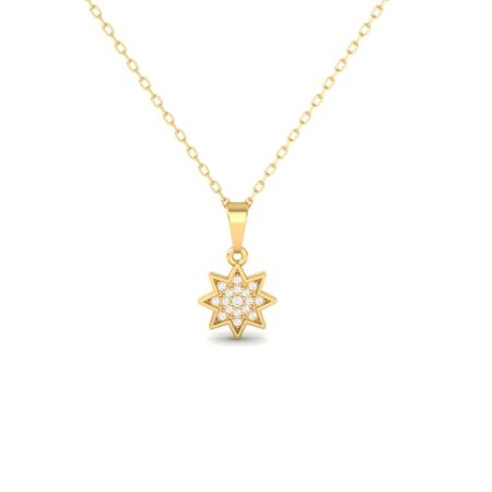 Starburst Pendant Necklace for Women, Moissanite Diamond Gold Plated Chain, Dainty North Star Jewelry Gift for Her
