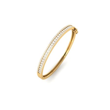 Moissanite Diamond Pave Bangle Bracelet 18k Yellow Gold Over