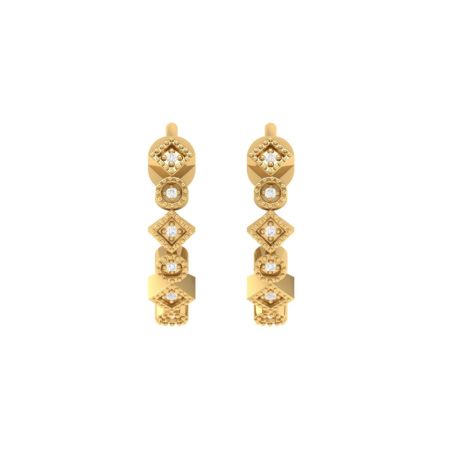 Moissanite Diamond Huggie Hoop Earrings, 18K Yellow Gold Over Mini Hoops, Minimalist Dainty Diamond Earrings for Women