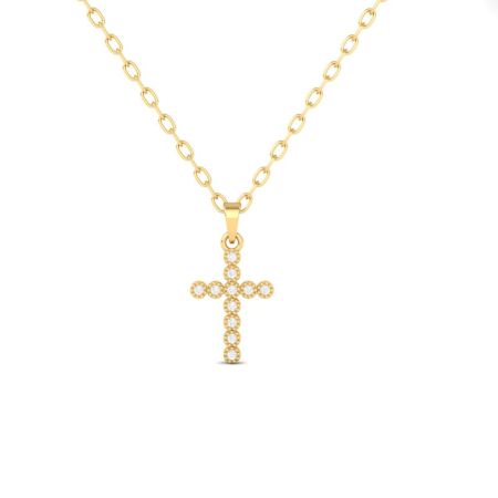 Cross Pendant Necklace, Moissanite Cross Charm Jewelry, 14K Gold Plated Faith Necklace for Women, Religious Gift Jewelry