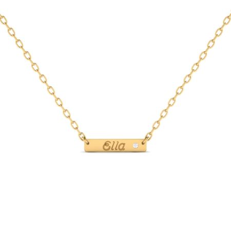 Custom Name Necklace for Women with Moissanite, Gold Plated Personalized Nameplate Jewelry, Gift for Her, Handmade Name Pendant