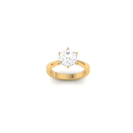 2.0CT Moissanite Solitaire Engagement Ring 18K Gold Over Sterling Silver