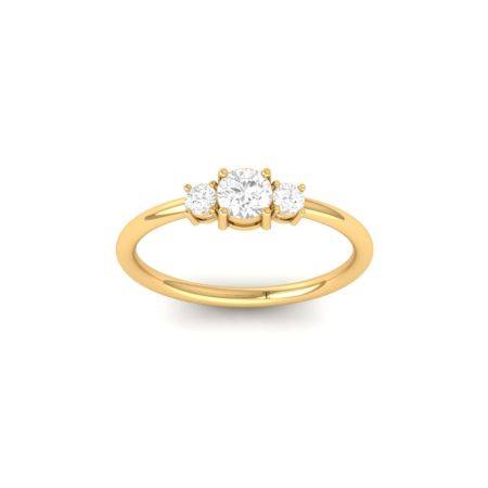 three stone Moissanite Engagement Wedding Round Cut 925 Sterling Silver Ring